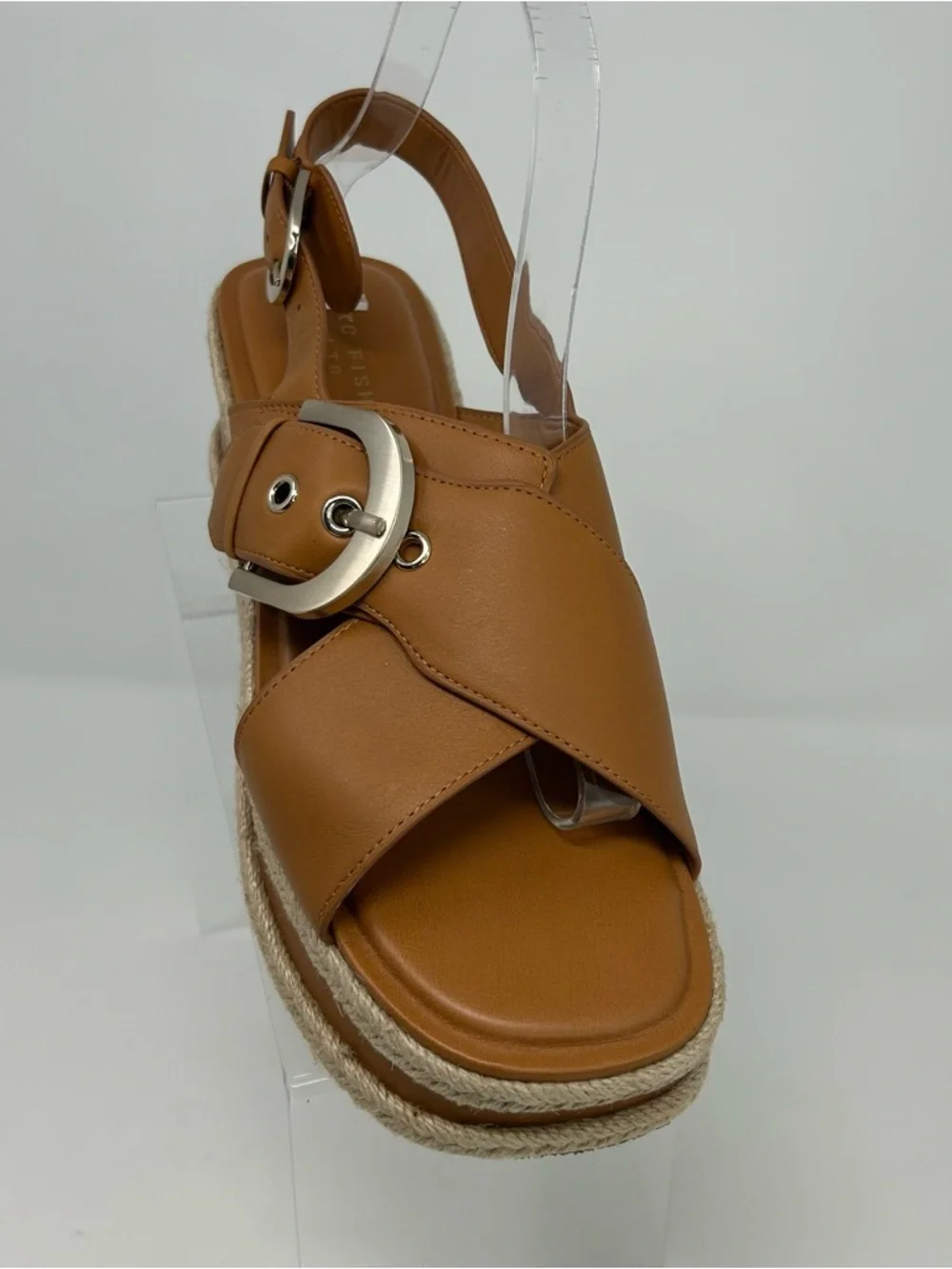 Marc Fisher LTD Womens Platform Espadrille Sandals Brown Buckle Open Toe Size 10